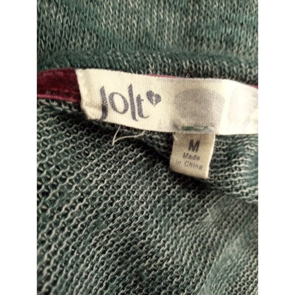 Jolt Women's Green Floral Lace Long Sleeve Crewneck Sweater M - Picture 5 of 5